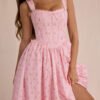 Stretch Cotton Rose Midi