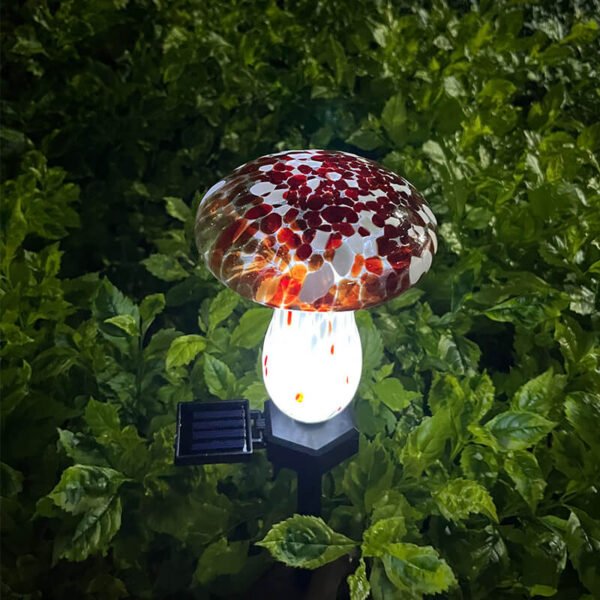 01_efb388ac-0cad-4575-9bda-a41524287add Contemporary Creative Colorful Mushroom Glass Shape LED Solar Waterproof Lawn Insert Light For Garden
