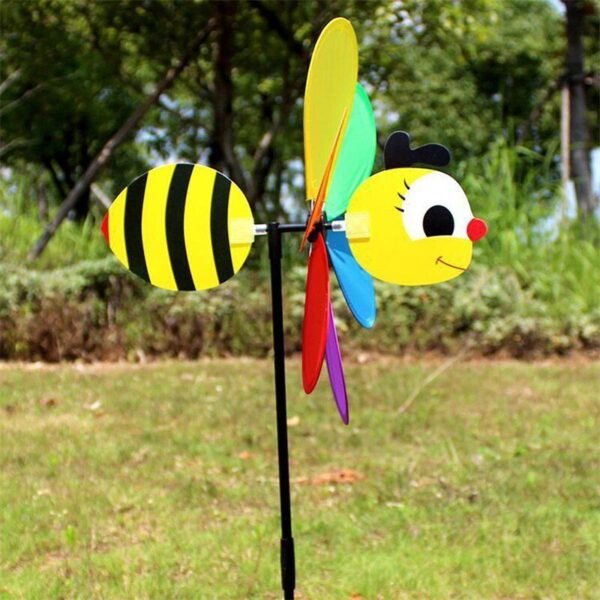 Cartoon 3D Large Animal Bee Six Colors Three-dimensional Windmill Wind Spinner Whirligig Yard Garden Decor