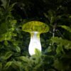 Contemporary Creative Colorful Mushroom Glass Shape LED Solar Waterproof Lawn Insert Light For Garden