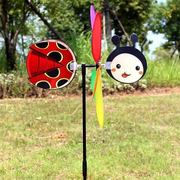 Cartoon 3D Large Animal Bee Six Colors Three-dimensional Windmill Wind Spinner Whirligig Yard Garden Decor