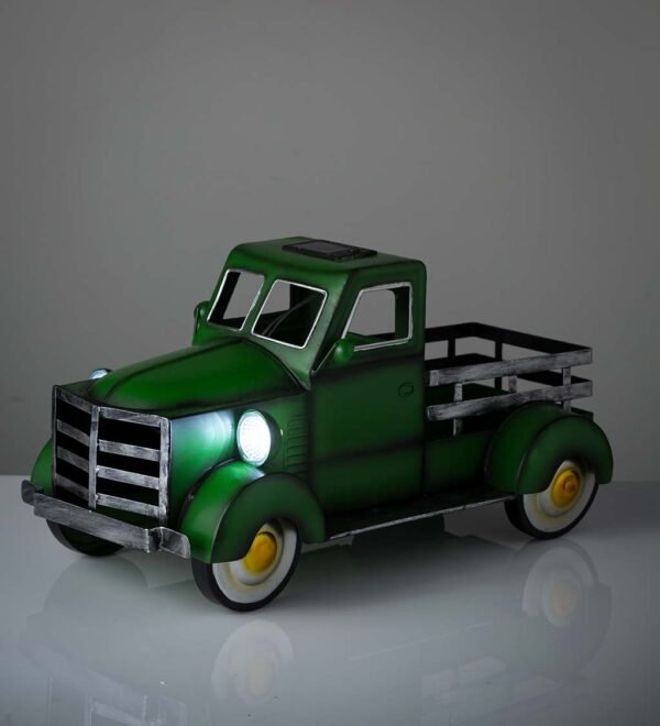 Vintage Style Solar Pickup Truck Garden Accent