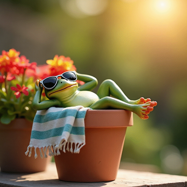 Froggy Hangouts - Resin Garden Frog Ornaments