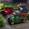Vintage Style Solar Pickup Truck Garden Accent