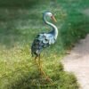 Blue Heron Crane Metal Garden Décor