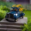 Vintage Style Solar Pickup Truck Garden Accent