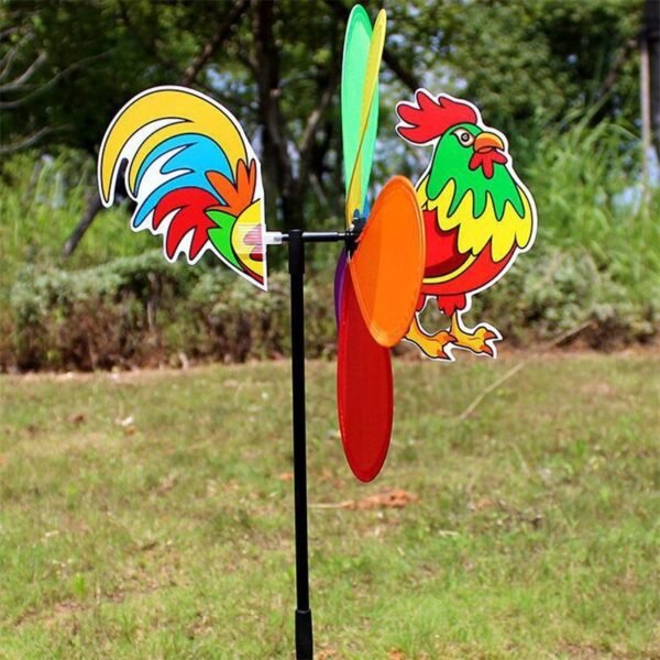 Cartoon 3D Large Animal Bee Six Colors Three-dimensional Windmill Wind Spinner Whirligig Yard Garden Decor