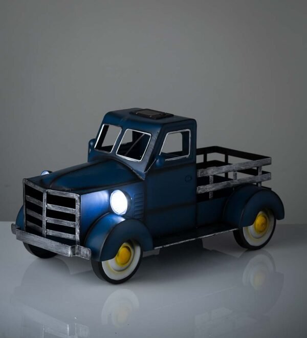 Vintage Style Solar Pickup Truck Garden Accent