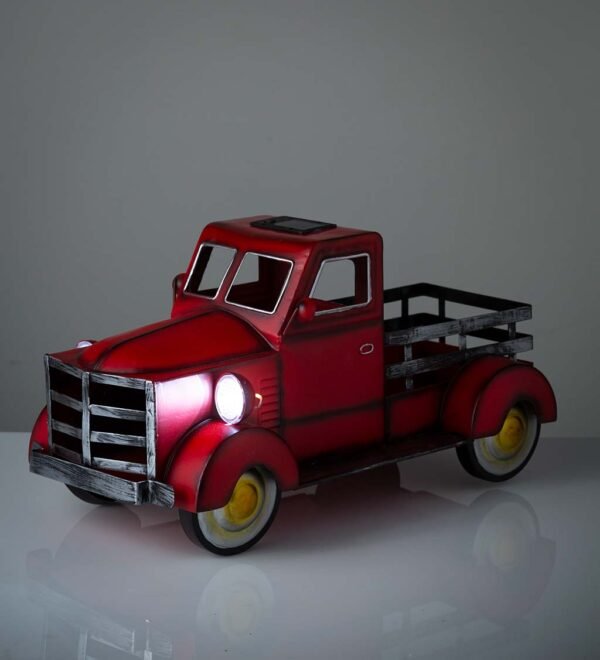 Vintage Style Solar Pickup Truck Garden Accent